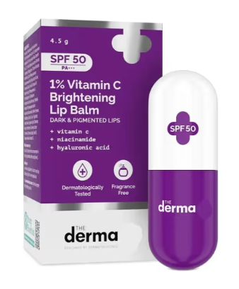 The Derma Co 1% Vitamin C Brightening Lip Balm with SPF50 PA+++ 4.5g