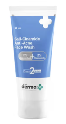The Derma Co Sali-Cinamide Anti-Acne Face Wash with 2% Salicylic Acid & 2% Niacinamide 80ml