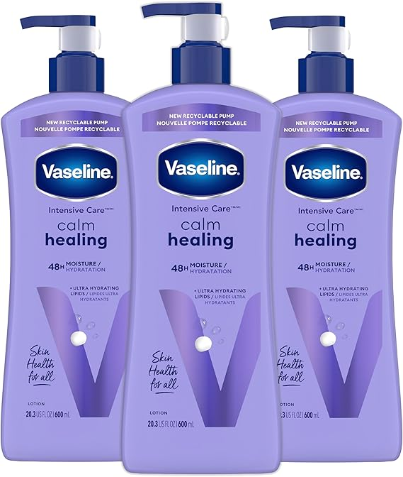 Vaseline Intensive Care Calm Healing Body Lotion for Dry Skin Made with Ultra-Hydrating Lipids and Lavender Extract to Heal and Restore Dry Skin 600ml