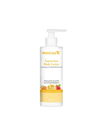 WishCare SPF 50 Sunscreen Body Lotion PA+++ Prevents Body Tan with High UVA UVB Protection 200ml
