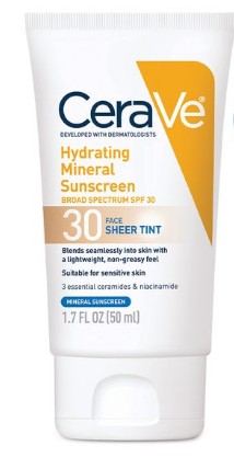 CeraVe Hydrating Mineral Sunscreen SPF 30 50ml
